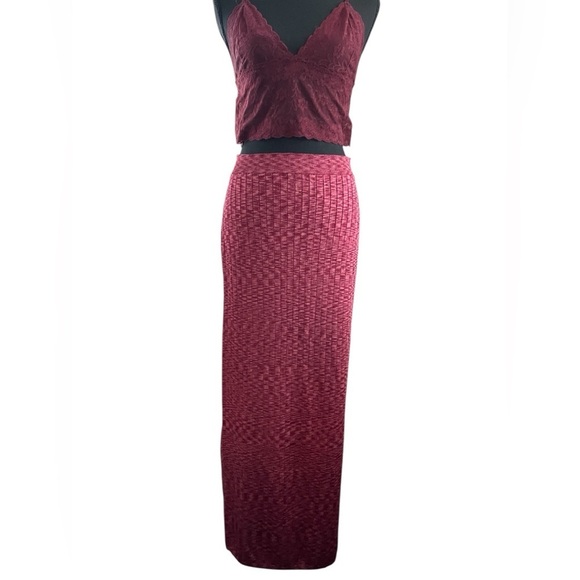 Free People Beach to Night Ribbed Sweater Knit Midi Skirt Size M - Picture 5 of 9